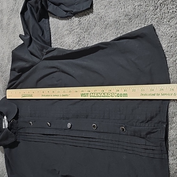 Worthington Black Stretch Button Front Tuxedo Style Blouse Top Shirt Size XL - Picture 6 of 6